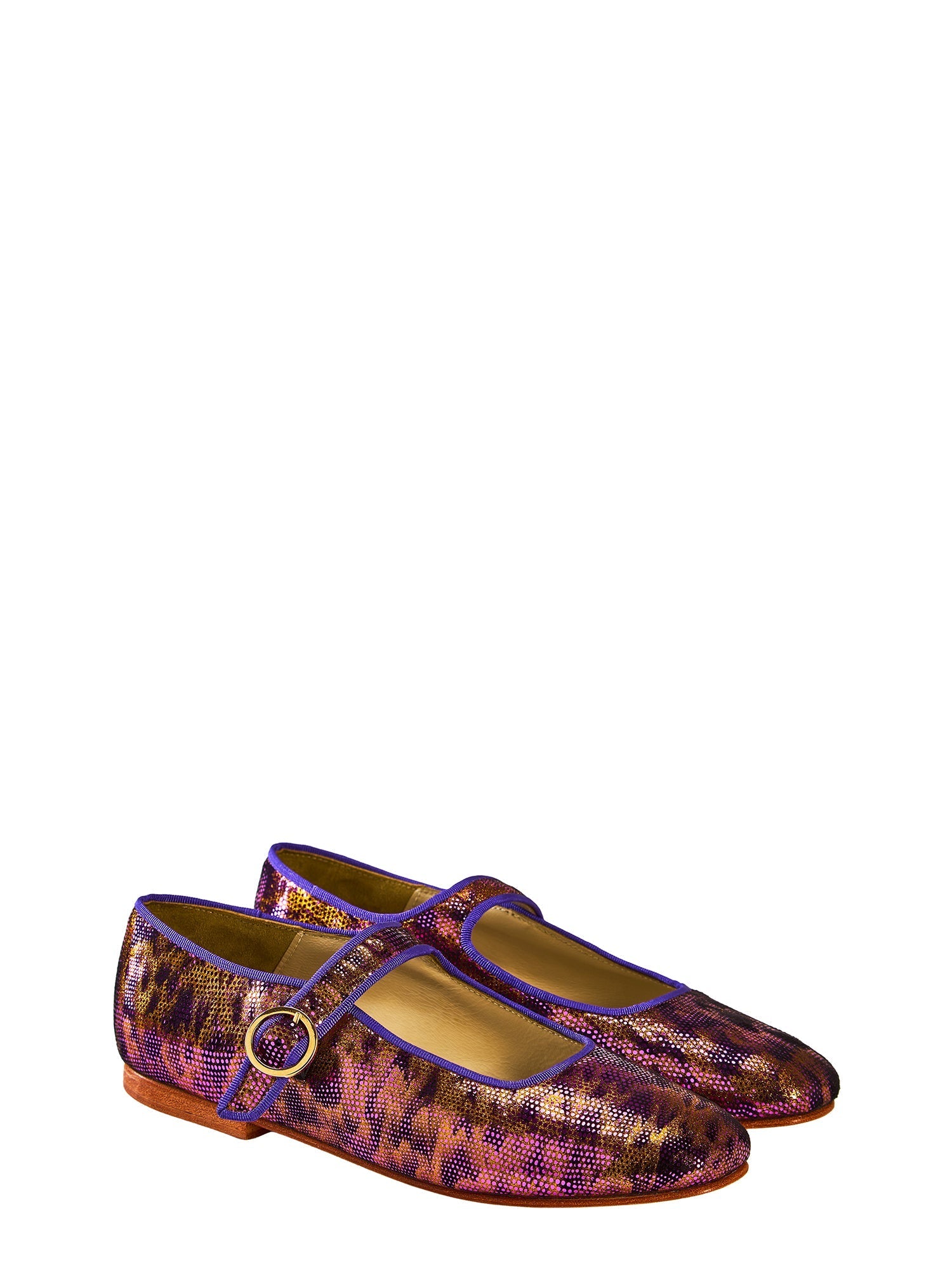 Romy iridescent leather ballet flats