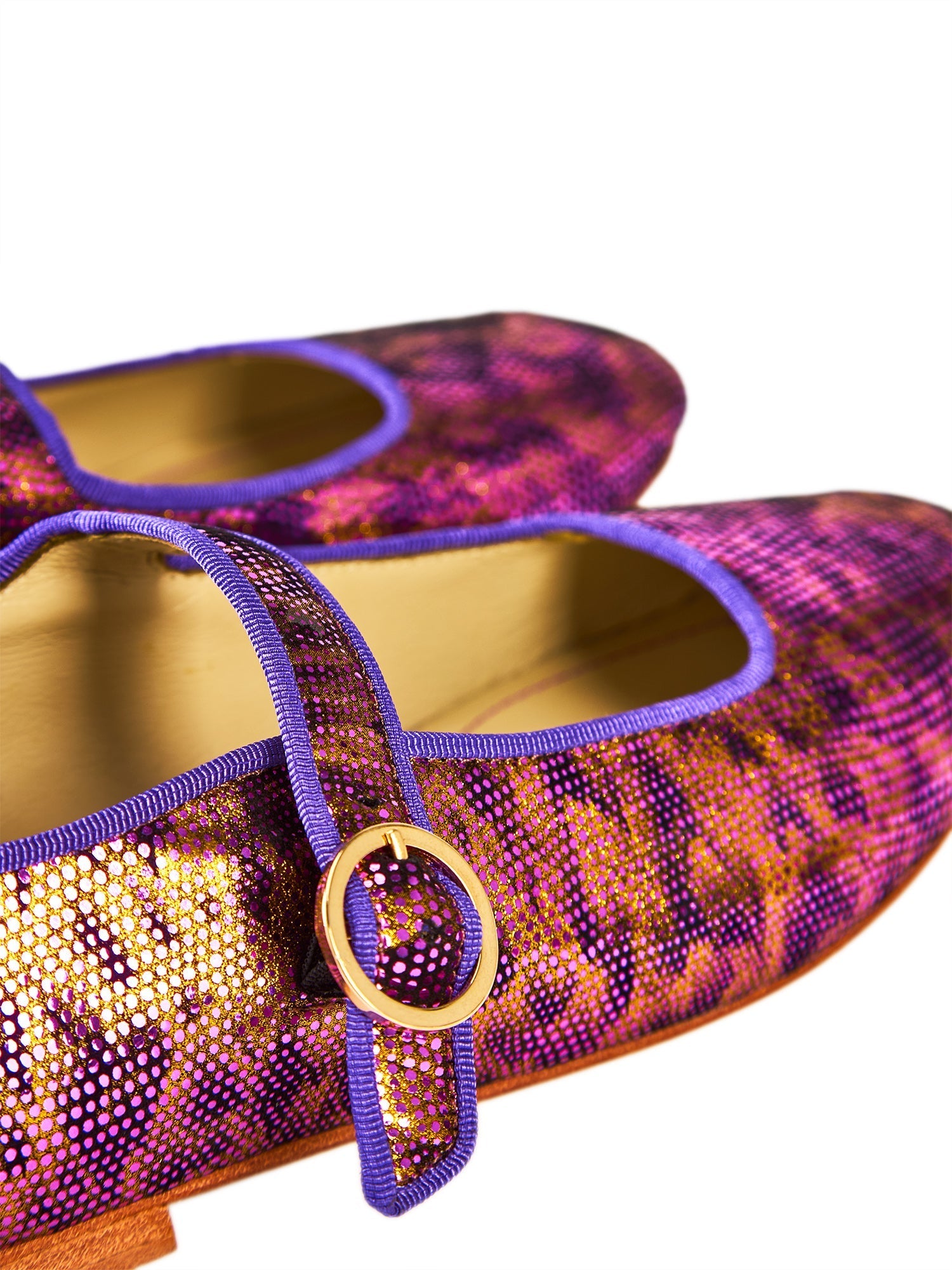 Romy iridescent leather ballet flats