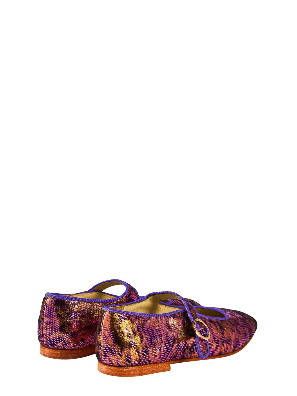 Romy iridescent leather ballet flats