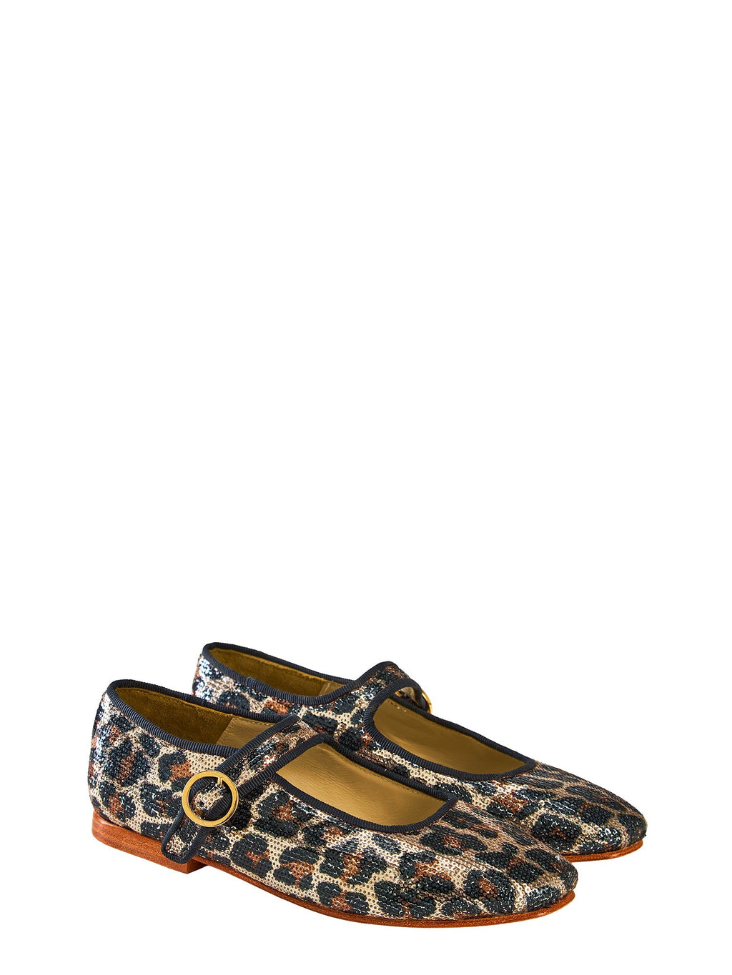 Romy leopard sequin ballet flats