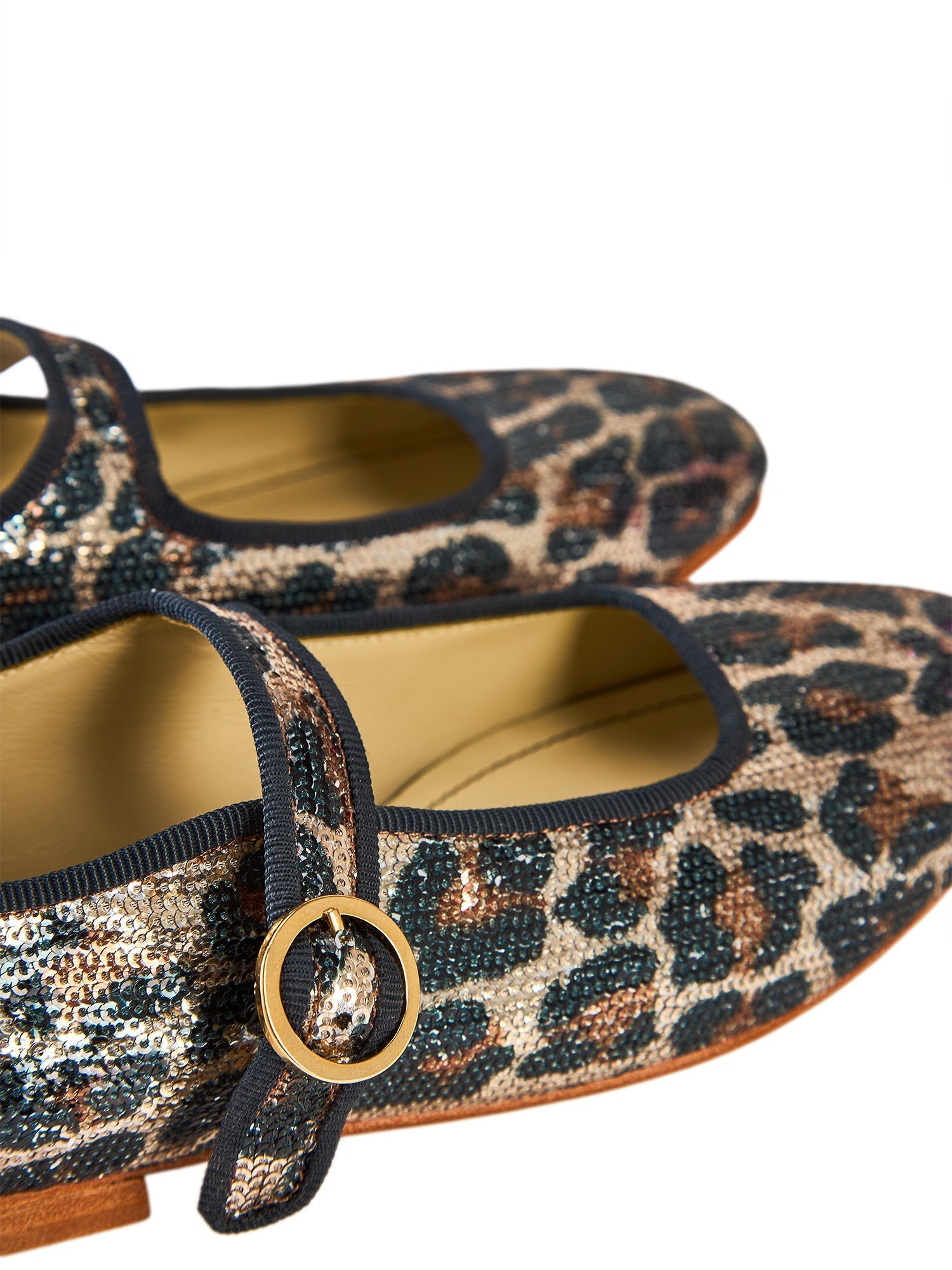 Romy leopard sequin ballet flats