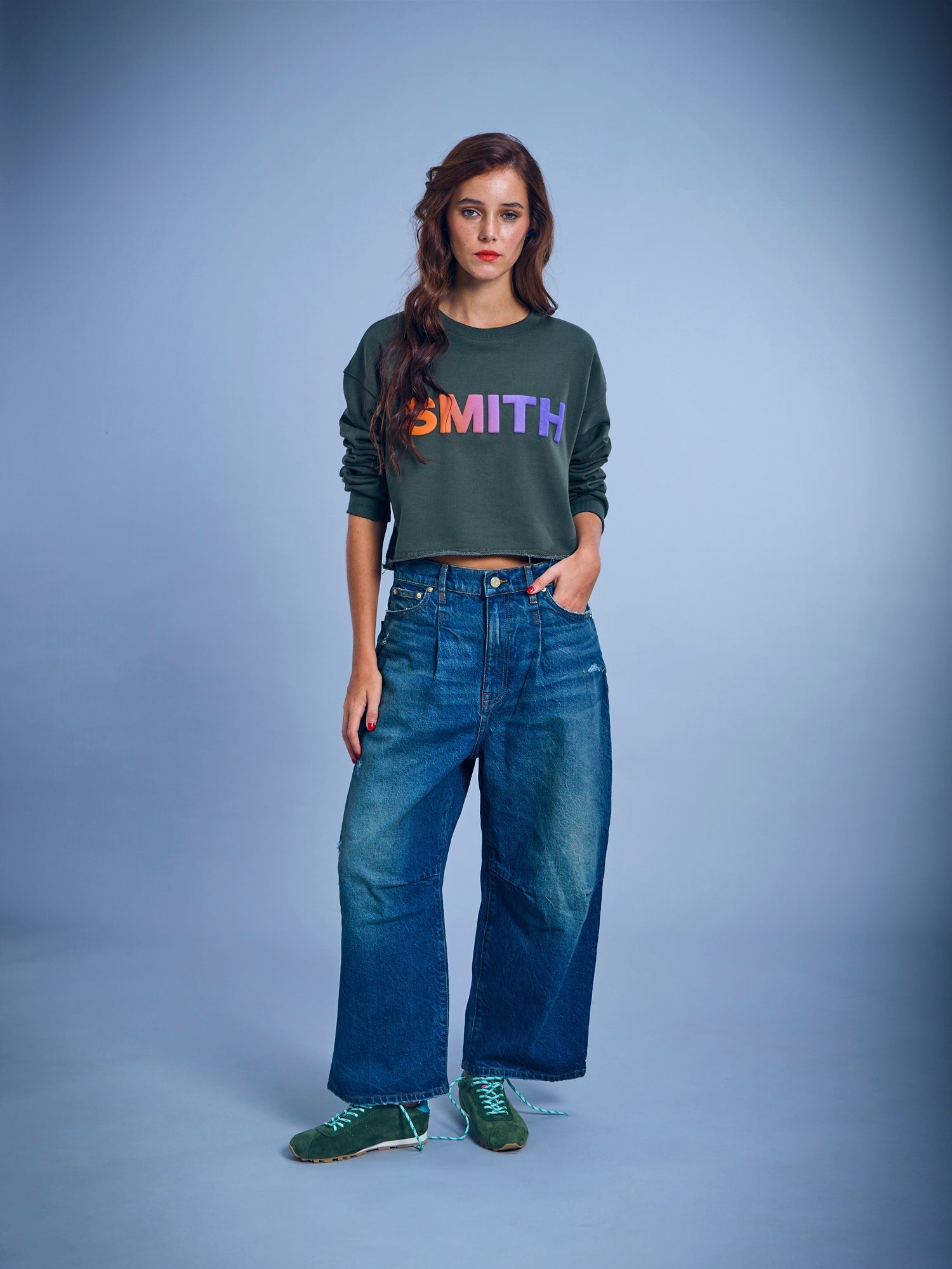Macaron Cropped Sweatshirt