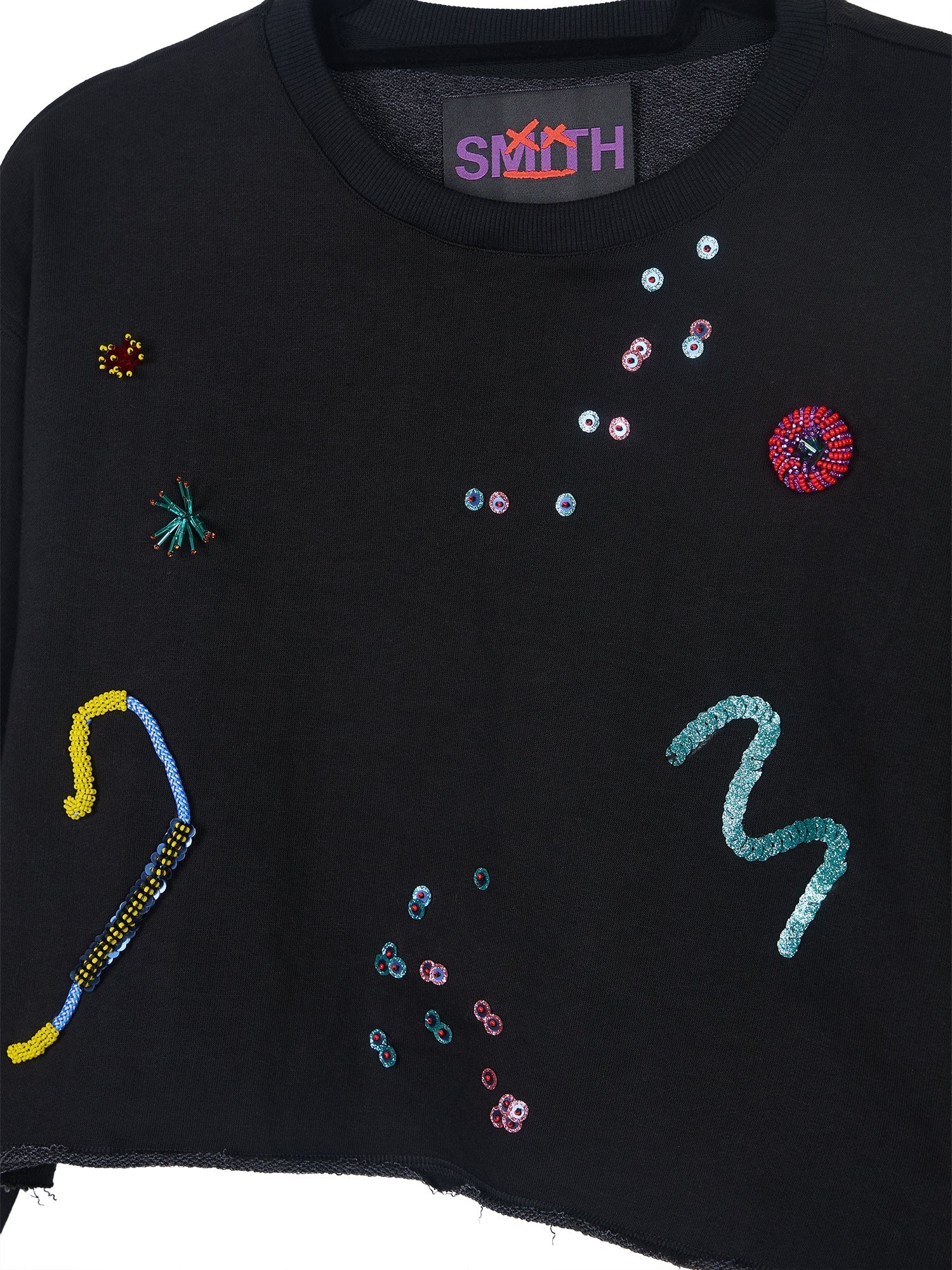 Embroidered Cropped Sweatshirt