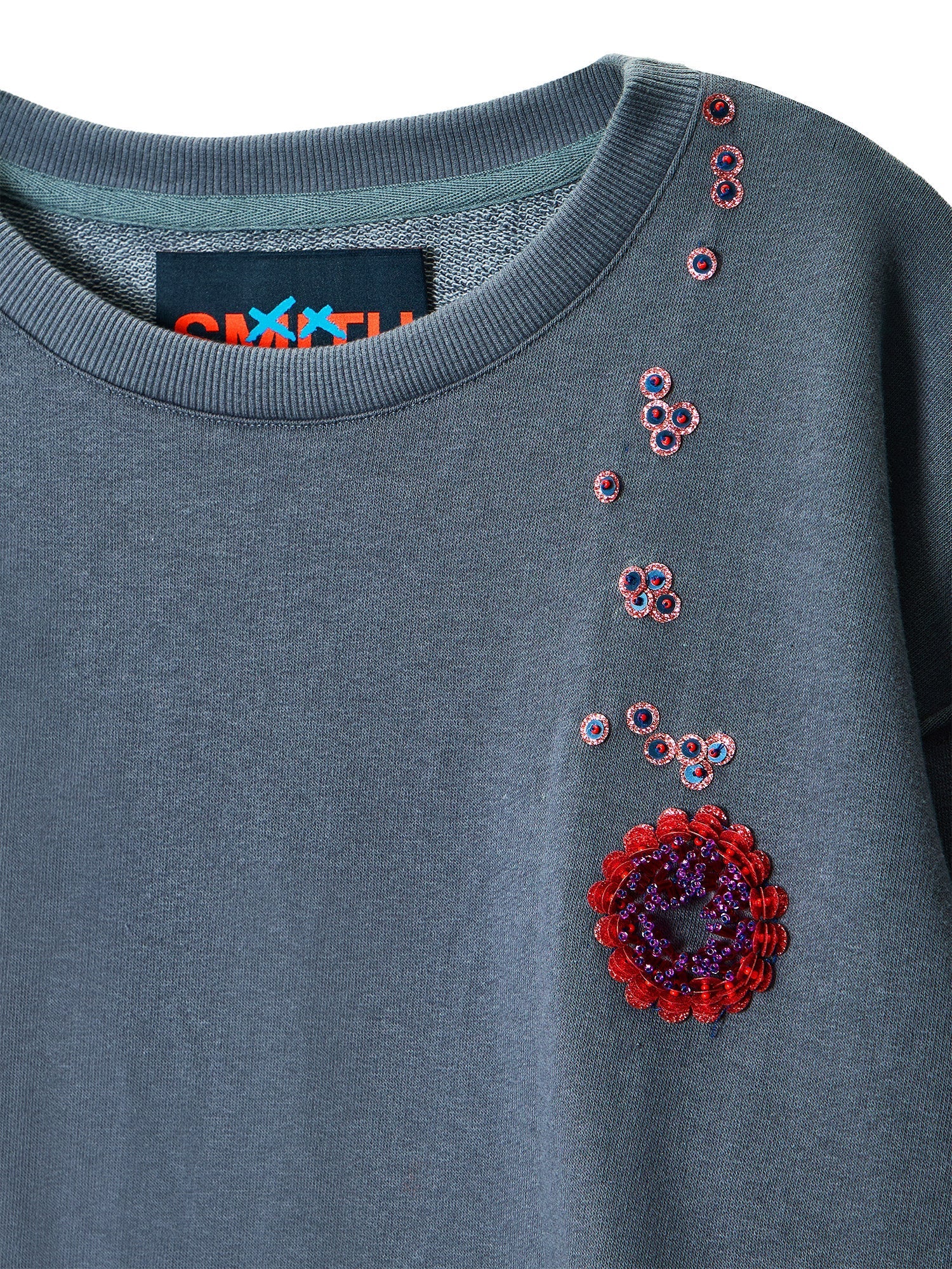 Embroidered Cropped Sweatshirt
