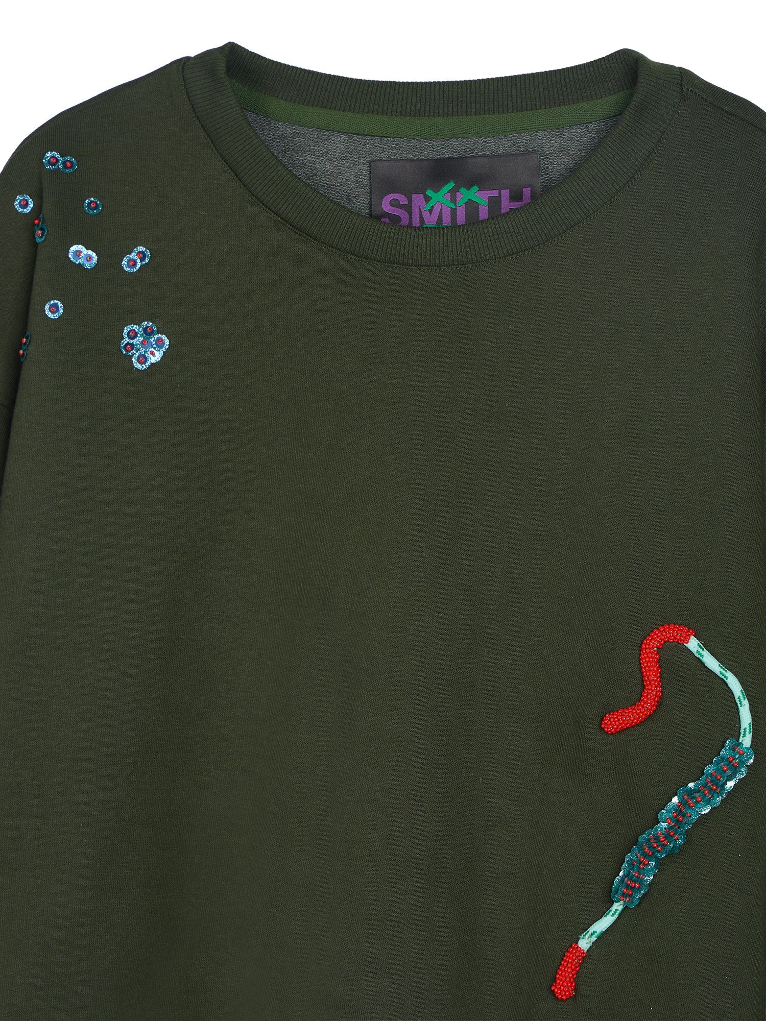 Embroidered Cropped Sweatshirt
