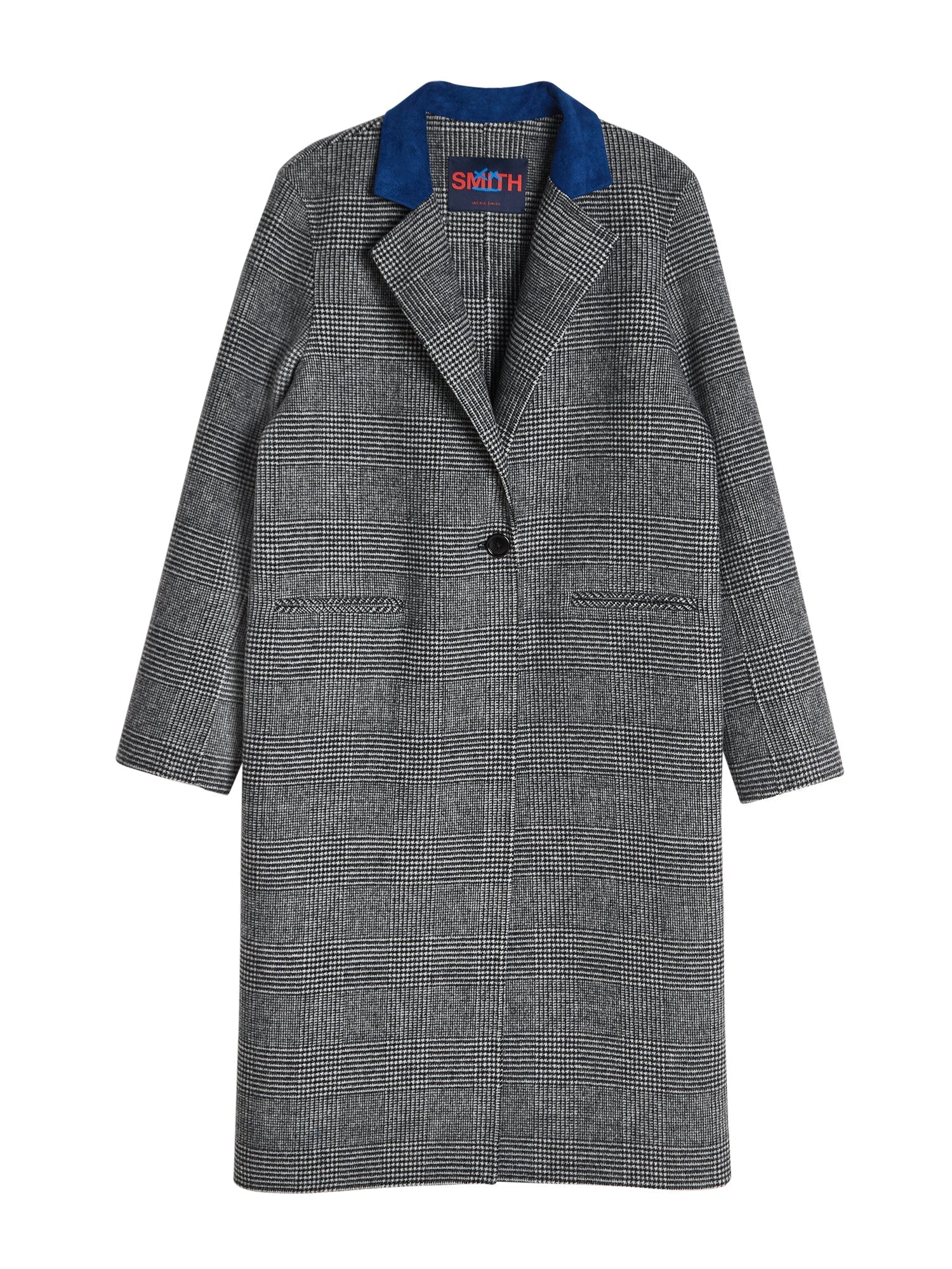 Double-Faced Checked Wool Coat