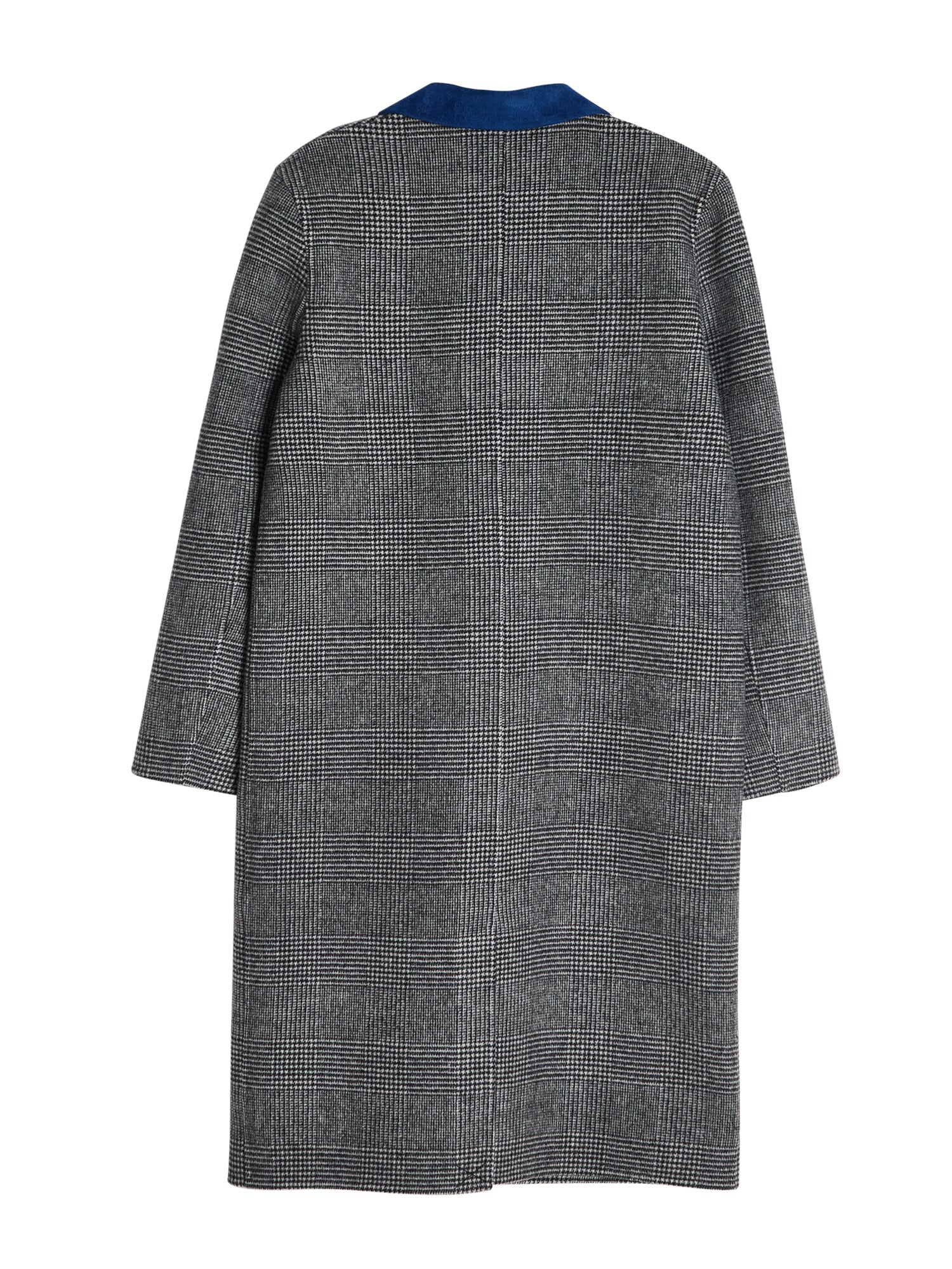 Double-Faced Checked Wool Coat