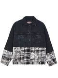 Japanese Foiled Plaid Oversized Denim Jacket