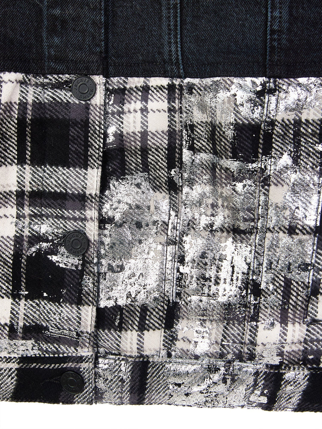 Japanese Foiled Plaid Oversized Denim Jacket