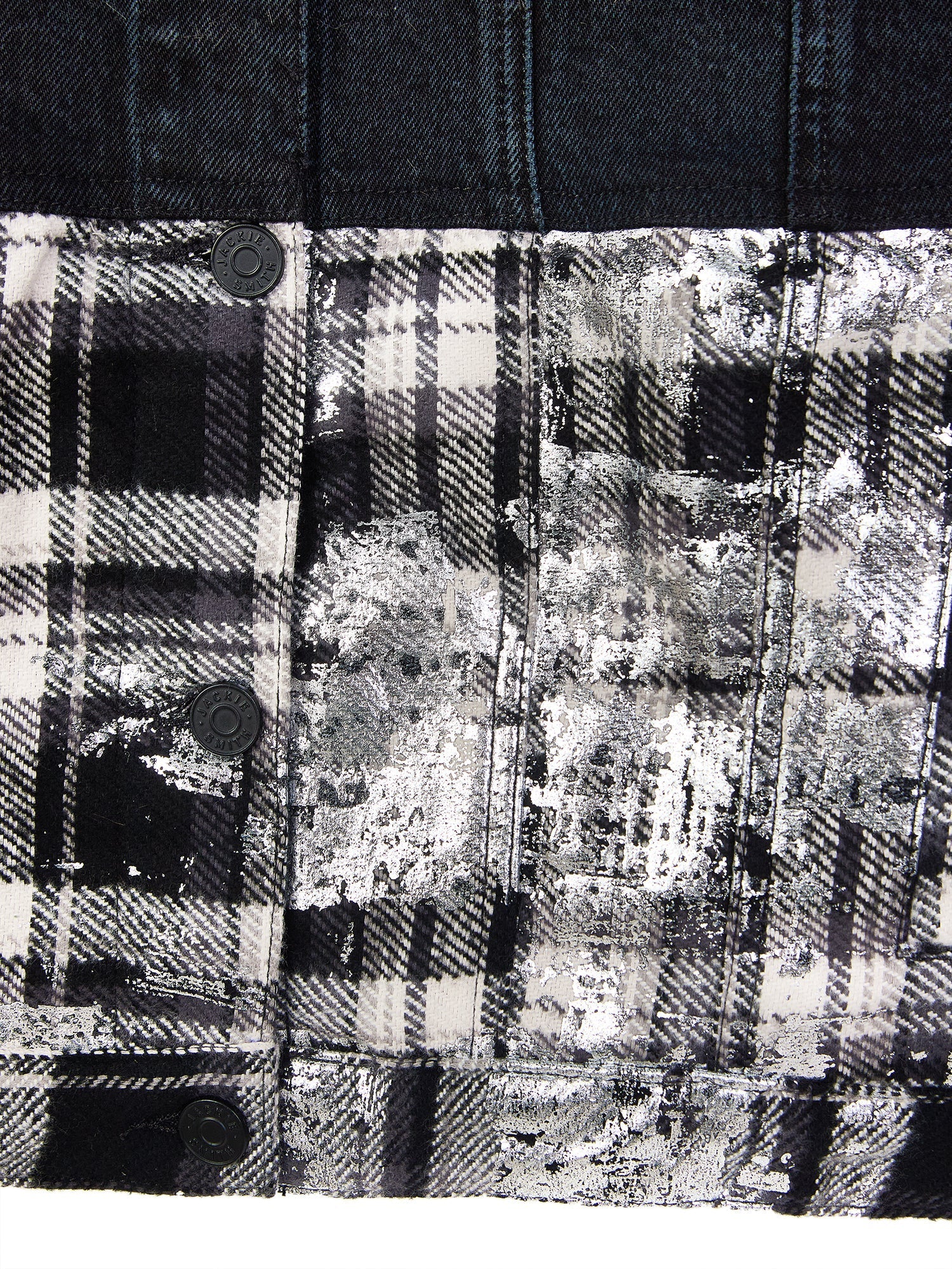 Japanese Foiled Plaid Oversized Denim Jacket