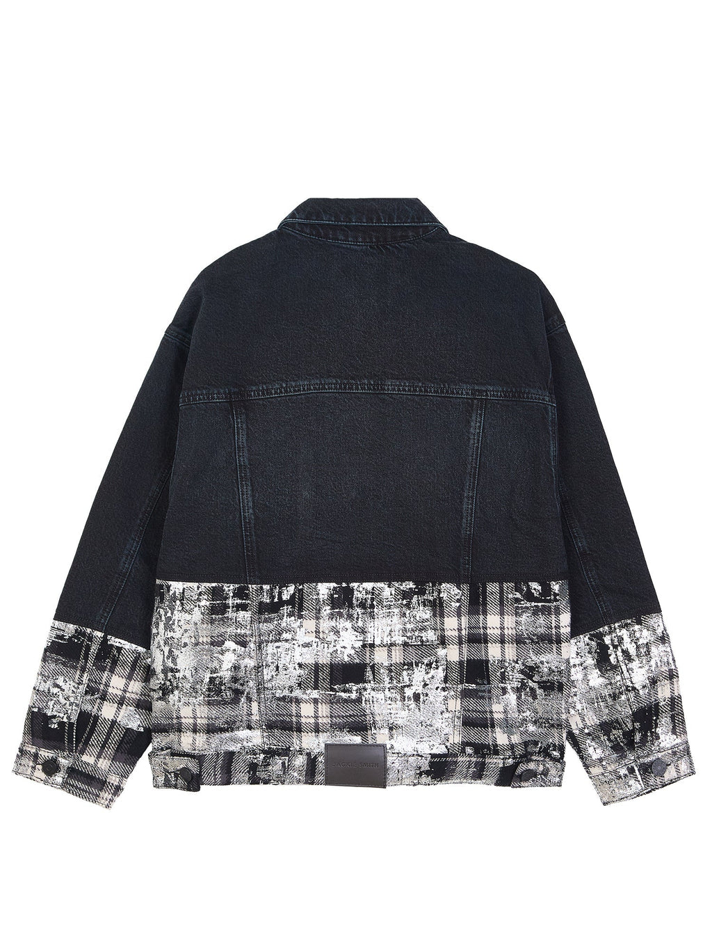 Japanese Foiled Plaid Oversized Denim Jacket