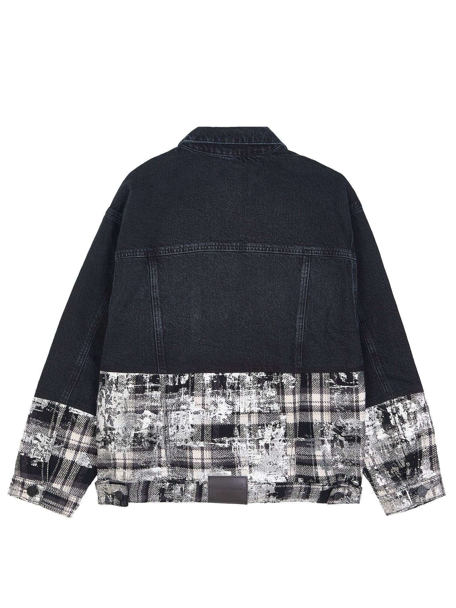 Japanese Foiled Plaid Oversized Denim Jacket