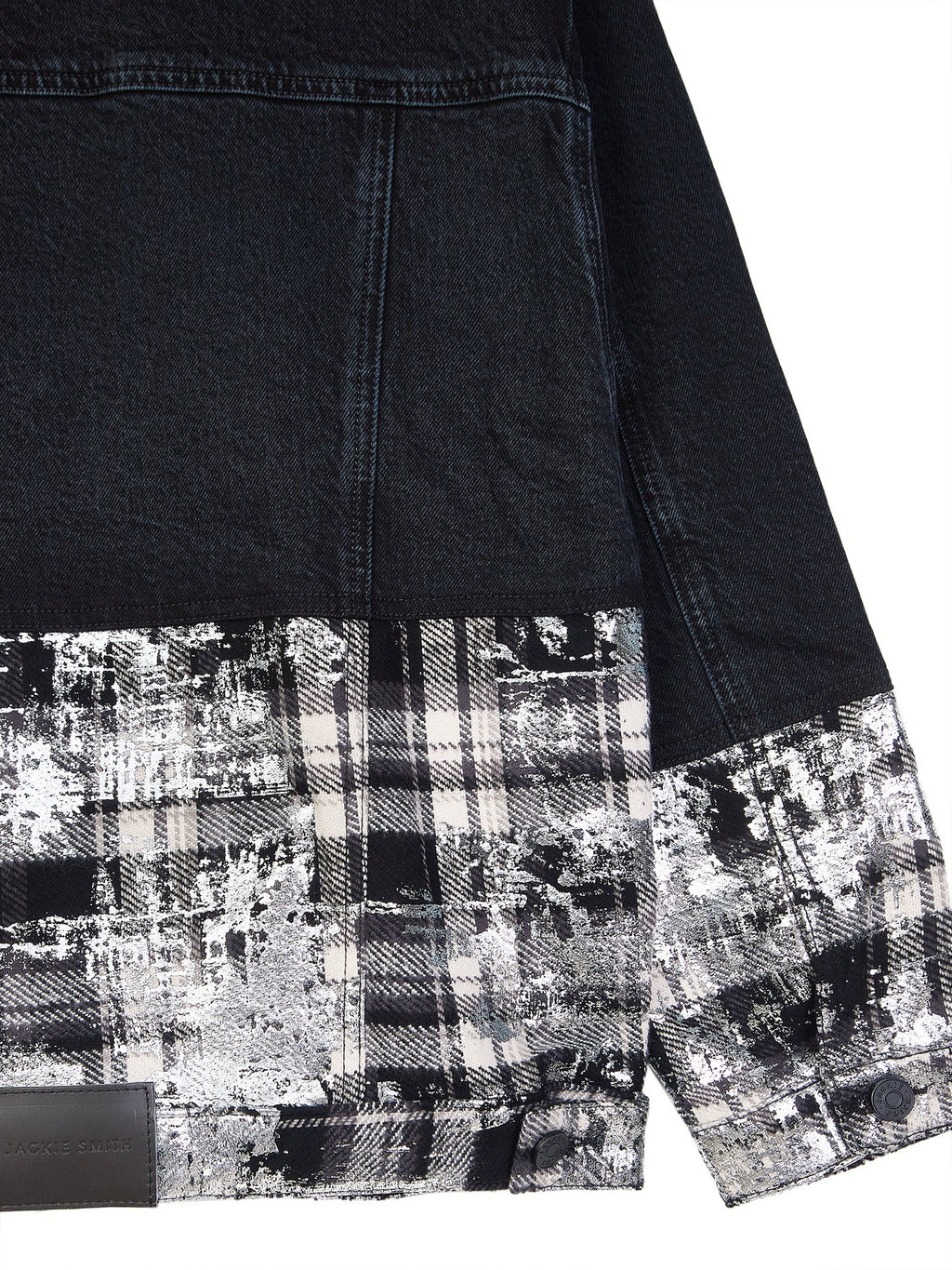 Japanese Foiled Plaid Oversized Denim Jacket