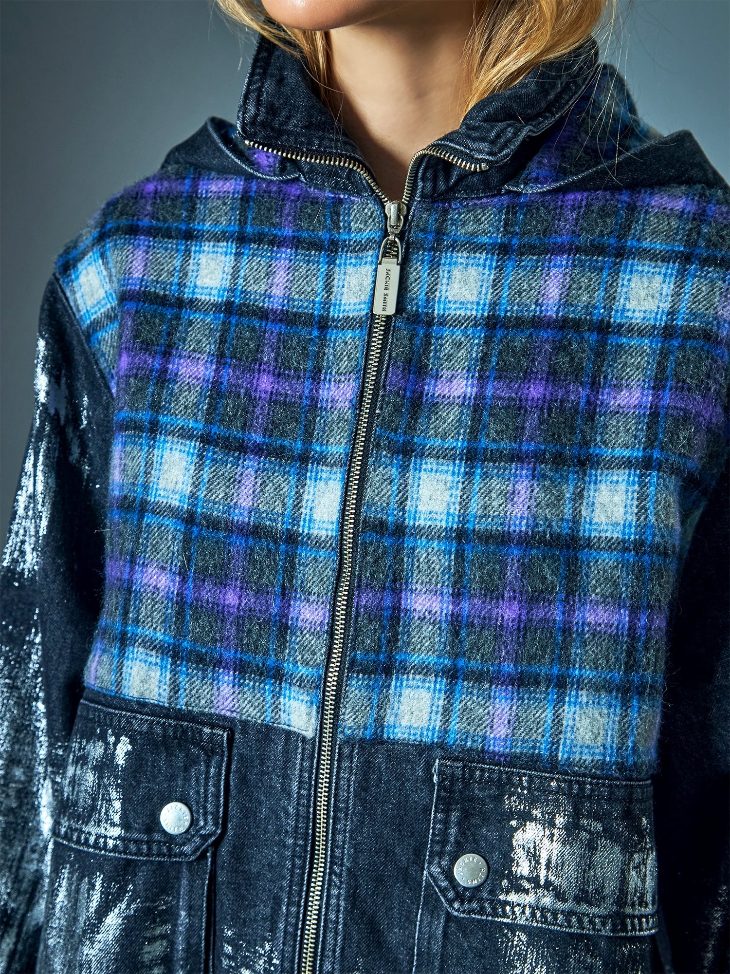 Limited Edition Oversized Metallic Tartan Jacket