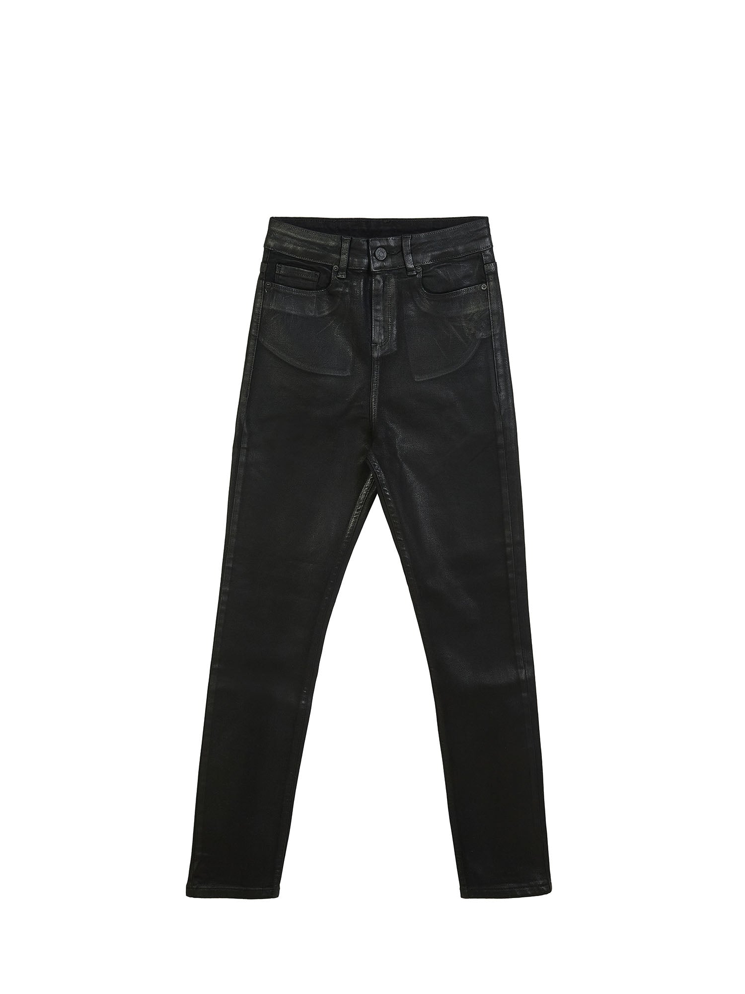Glossy high-rise skinny jeans