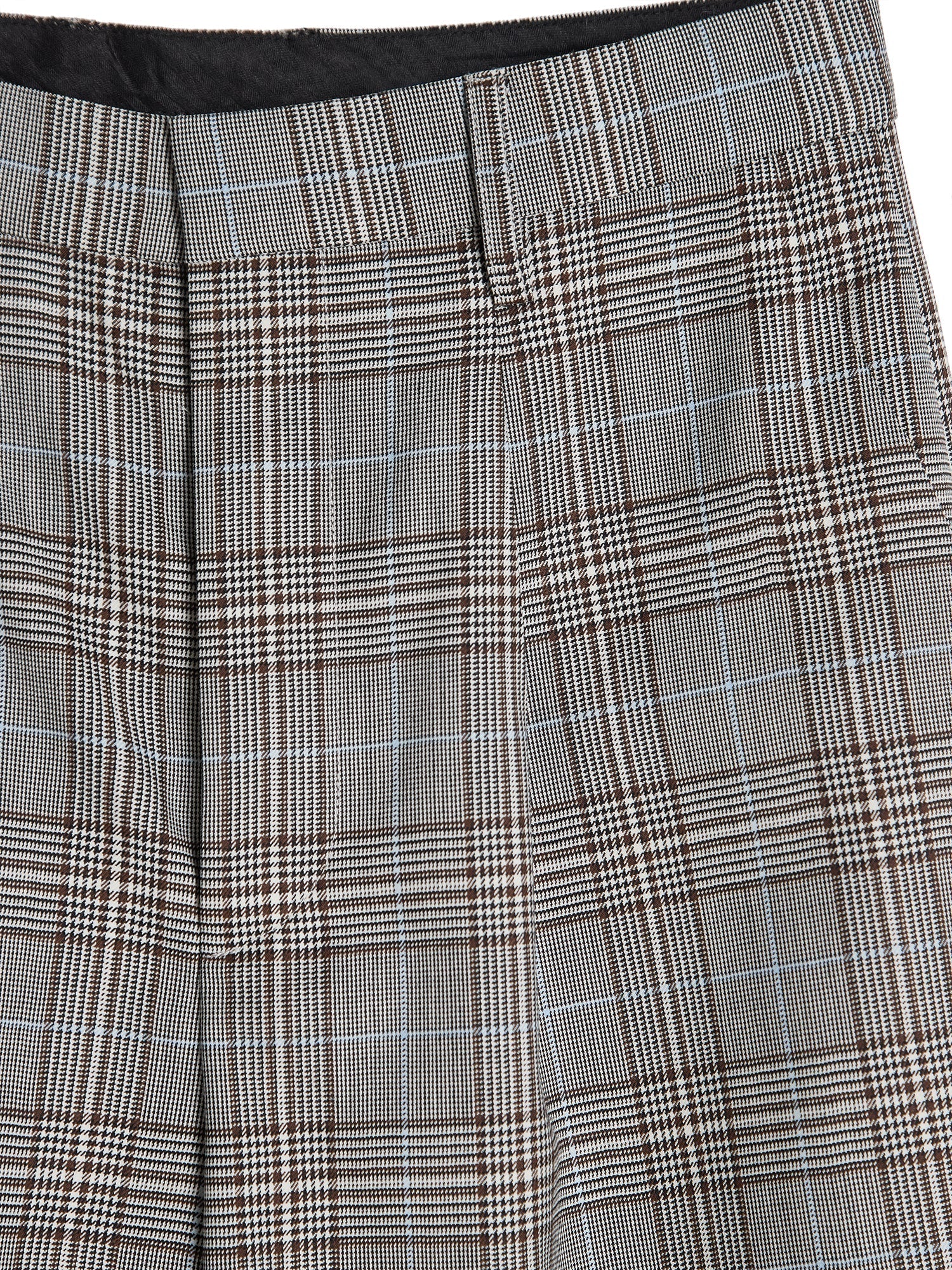 Glen Plaid Wide-Leg Pants