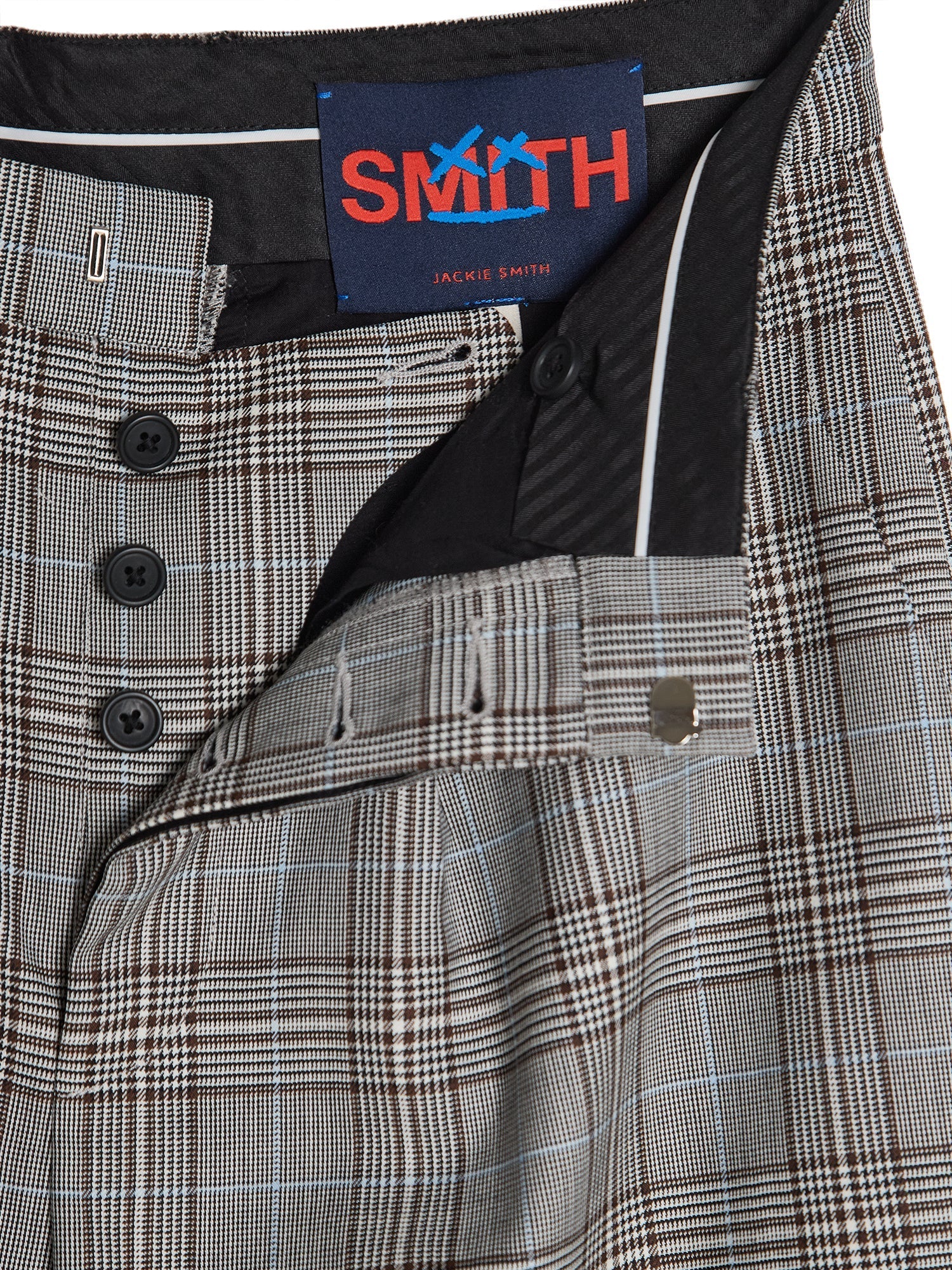 Glen Plaid Wide-Leg Pants