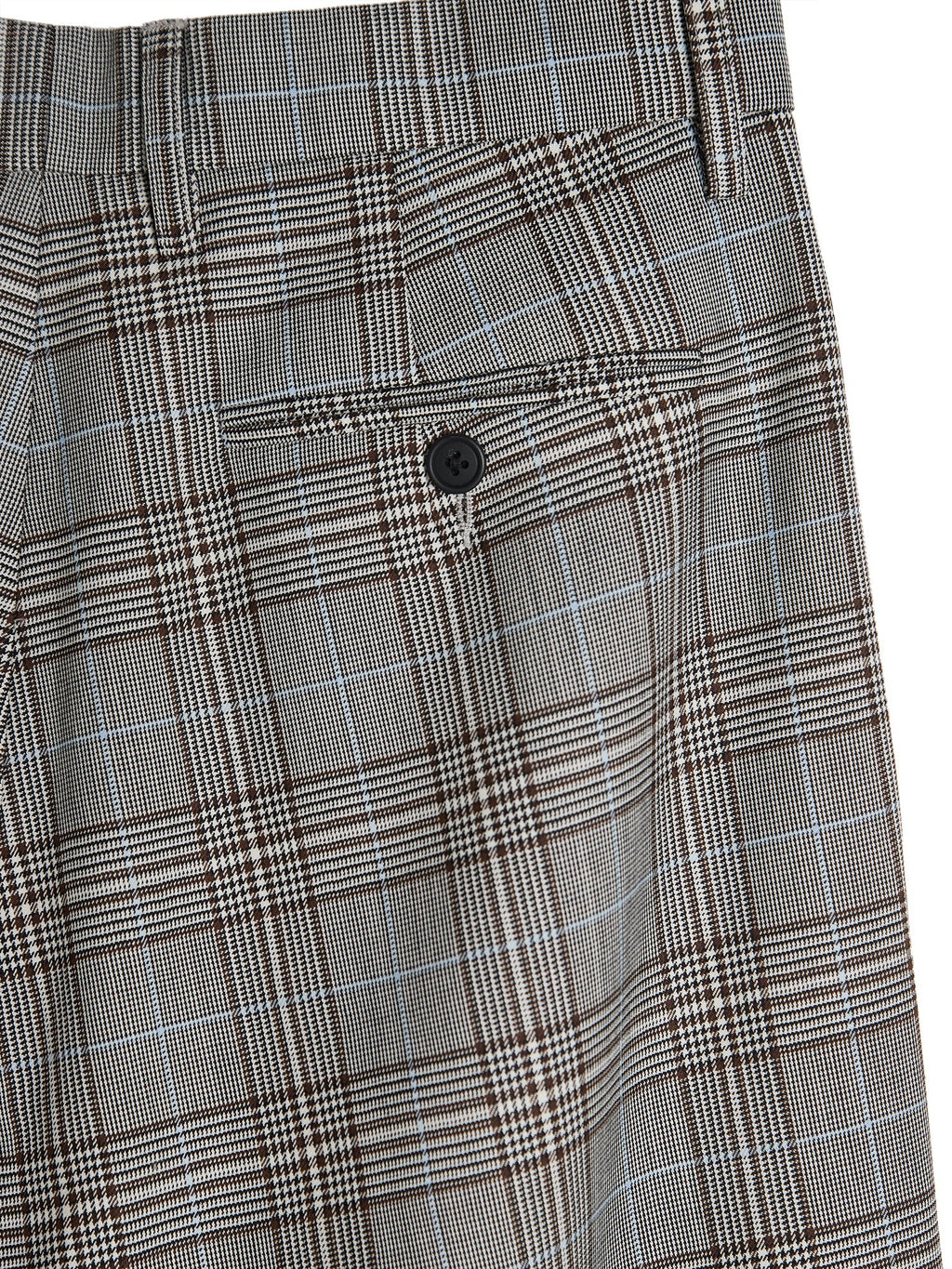 Glen Plaid Wide-Leg Pants