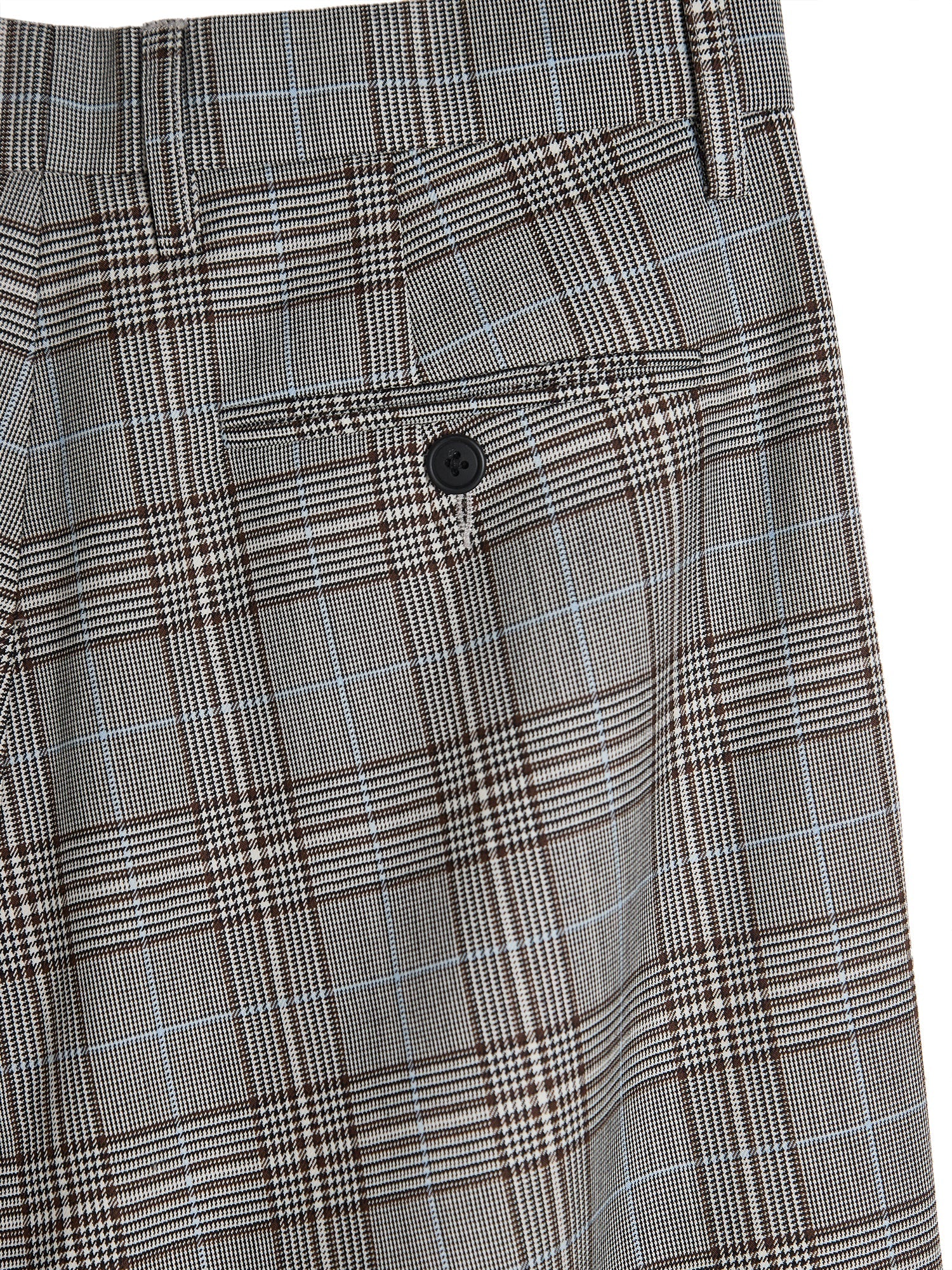 Glen Plaid Wide-Leg Pants